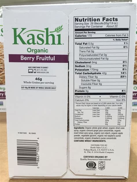 kashi cereal nutrition label